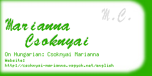 marianna csoknyai business card